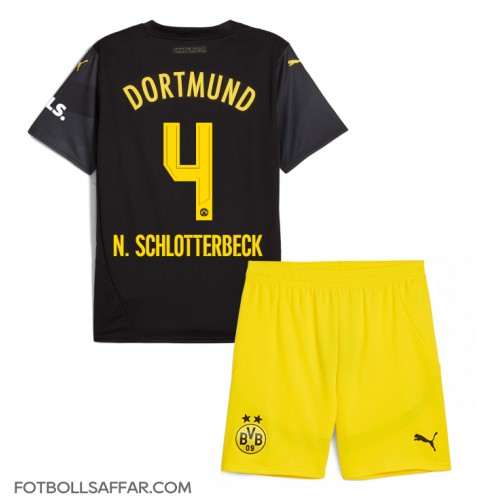 Borussia Dortmund Nico Schlotterbeck #4 Bortadräkt Barn 2024-25 Kortärmad (+ Korta byxor)